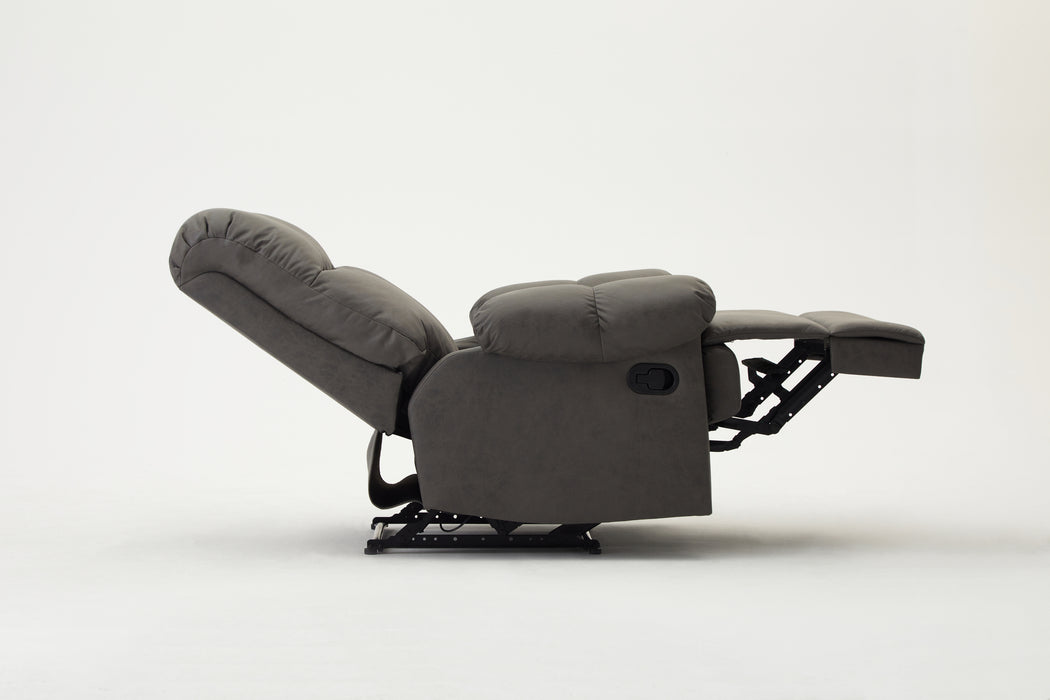 Blake Recliner Armchair Grey Air Leather High Back Padded Sofa