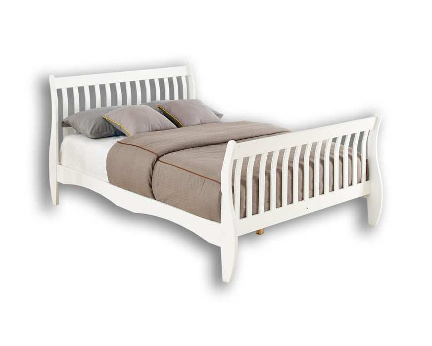 Solid Pine Wood White Bed Frame 4FT6 Double