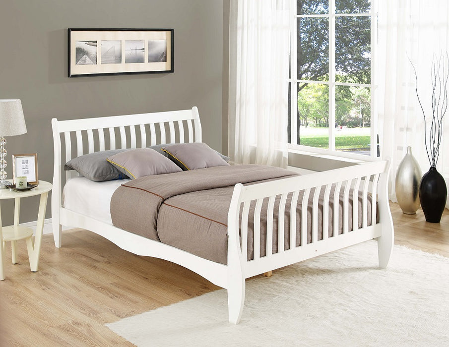 Solid Pine Wood White Bed Frame 4FT6 Double