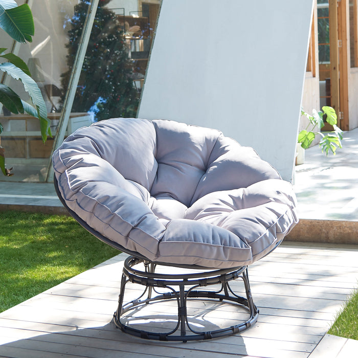 Monica Garden Papasan Moon Chair, Grey