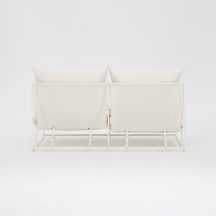 Marina 2 Seater Steel Garden Chair, White