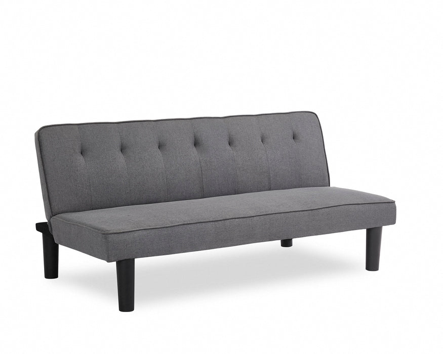 Layla 3 Seater Sofa Bed Charcoal Grey Fabric Clic Clac Sofabed Tufted Back
