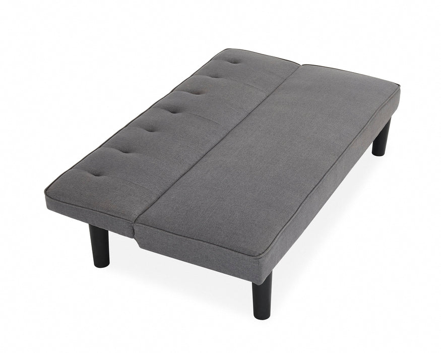 Layla 3 Seater Sofa Bed Charcoal Grey Fabric Clic Clac Sofabed Tufted Back