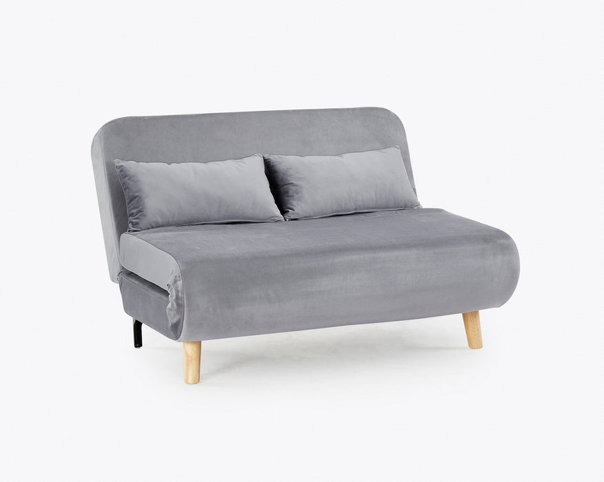 Keller Grey Velvet double Futon Sofa Bed