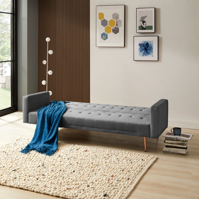 Windsor Collection Sofa Bed- Grey Velvet