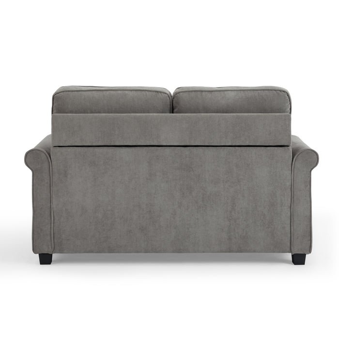 Nathan 2 Seater Fabric Pull Out Sofa Bed With Mattress, Grey Cord