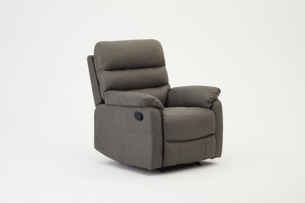 Maxwell Sofa Suite Armchair Manual Recliner Air Leather Padded, Grey