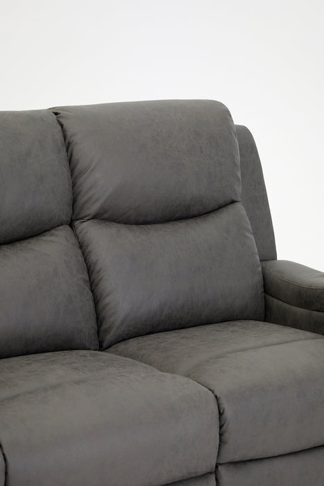 Collins Sofa Suite 3 Seater Manual Recliner Grey Air Leather