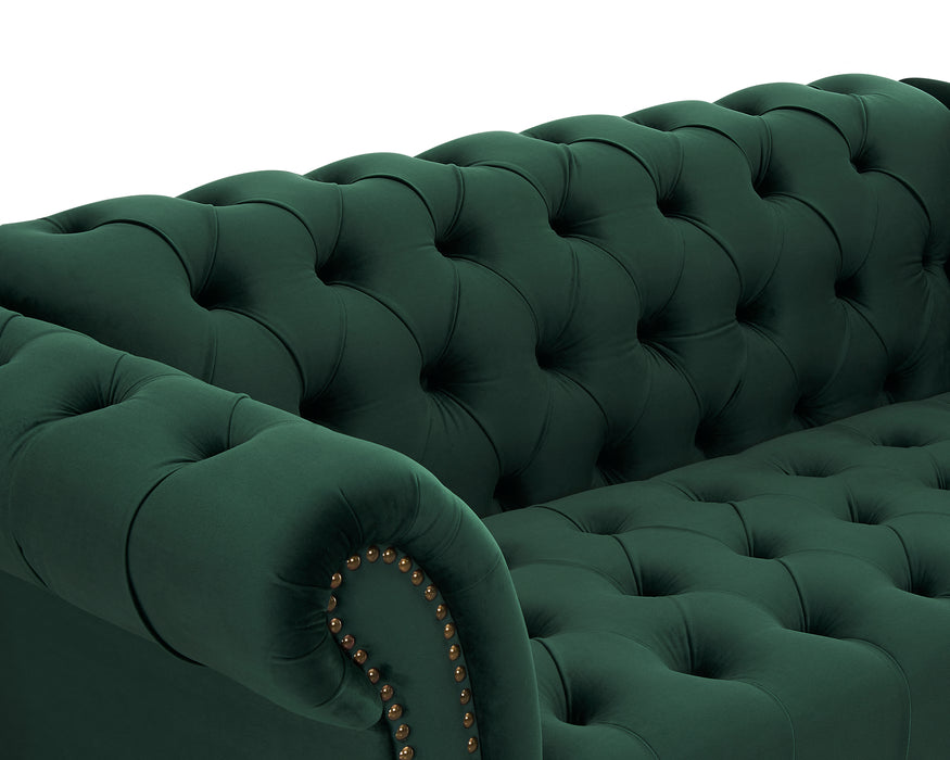 Mayfair Velvet Fabric 2 Seater Sofa, Green