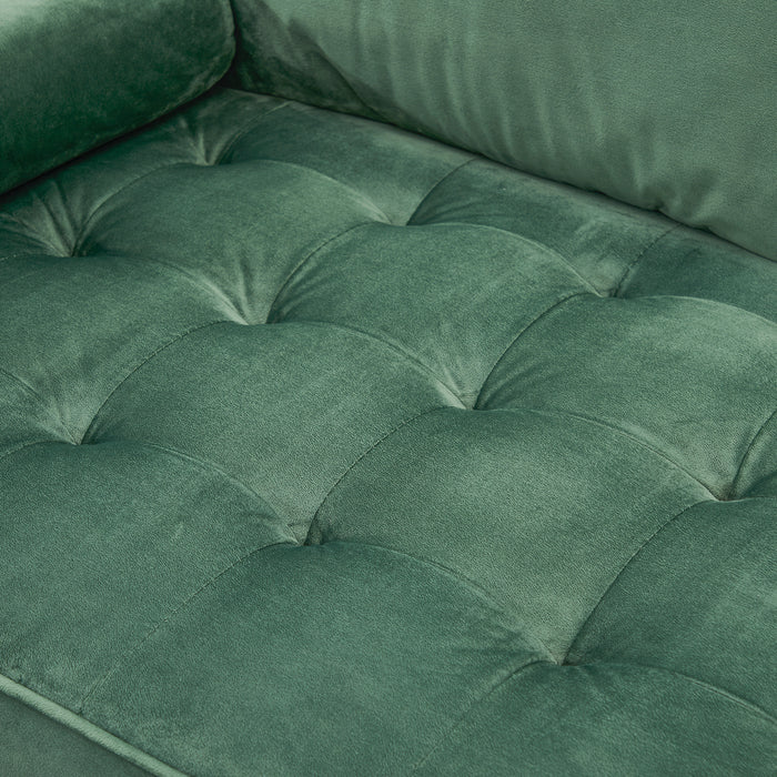 Edward Velvet Sofa 3 Seater Luxury Velvet Sofa Couch Settee Bolster Cushions, Green