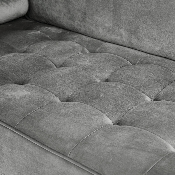 Edward Velvet Sofa 3 Seater Luxury Velvet Sofa Couch Settee Bolster Cushions, Grey