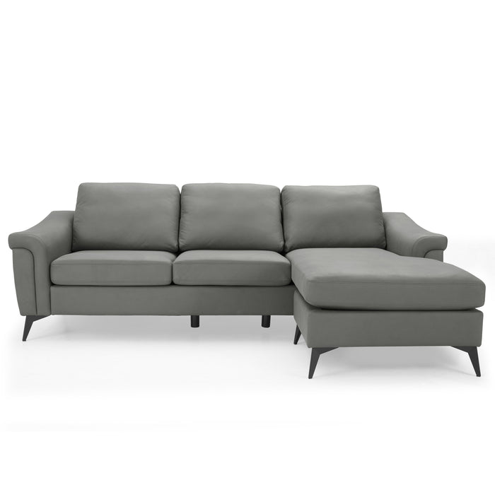 Emma 3 Seater Sofa With Chaise, Grey Air Leather