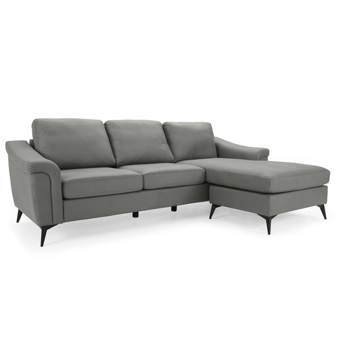 Emma 3 Seater Sofa With Chaise, Grey Air Leather