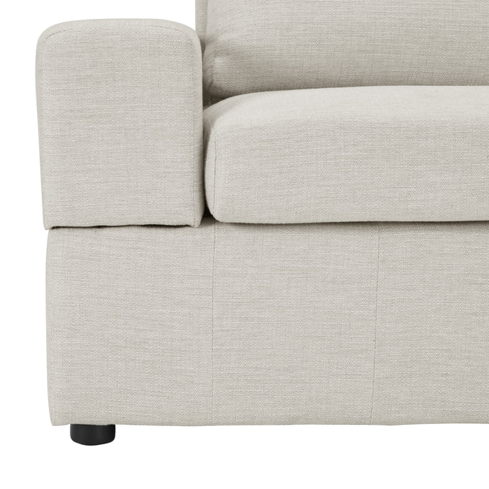Celestia 4 Seater Sofa With Footstools, Light Grey Linen Fabric