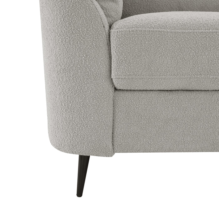 Jack 3 Seater Sofa With Metal Legs, Light Grey Boucle Fabric