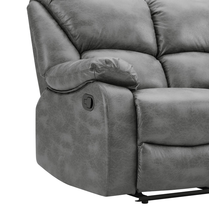 Enoch 2+3 Seater Recliner Sofa Set, Dark Grey Faux Leather