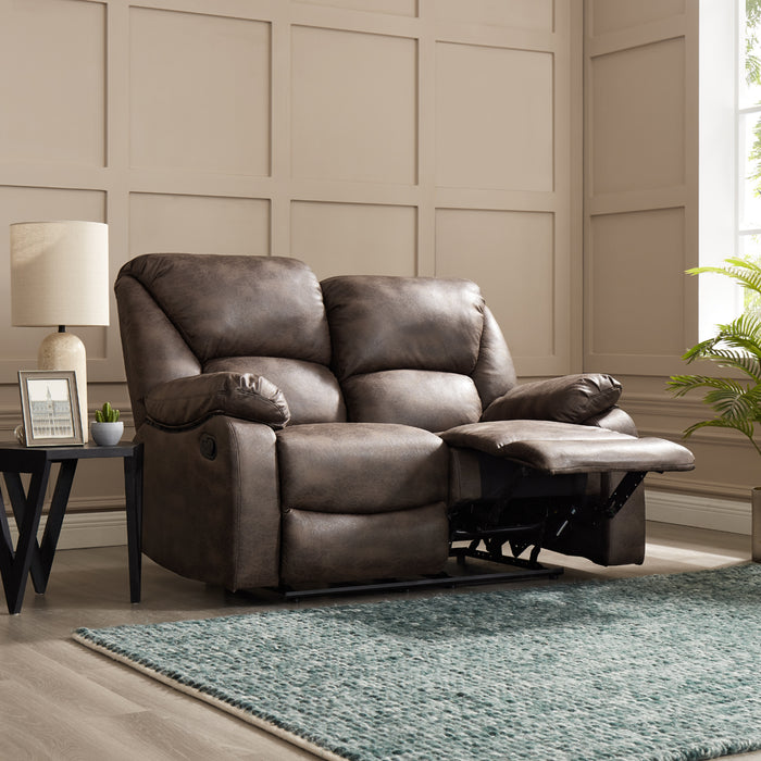 Enoch 2 Seater Recliner Sofa, Brown Faux Leather
