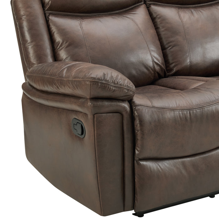 Rowan 2 Seater Manual Recliner Sofa, Brown Faux Leather