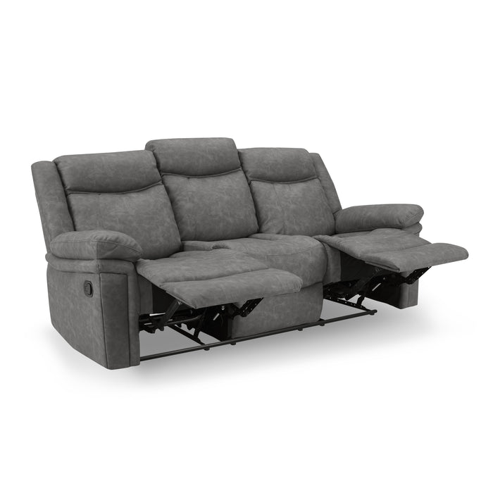Rowan 2+3 Seater Recliner Sofa Set, Grey Faux Leather