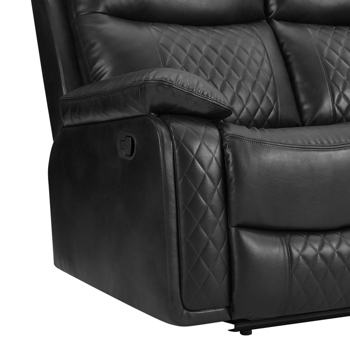 Carson 2 Seater Manual Recliner Sofa, Black Faux Leather