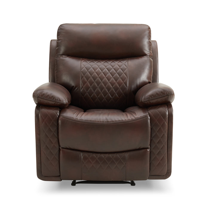 Carson 1 Seater Electric Recliner Armchair, Brown Faux Leather