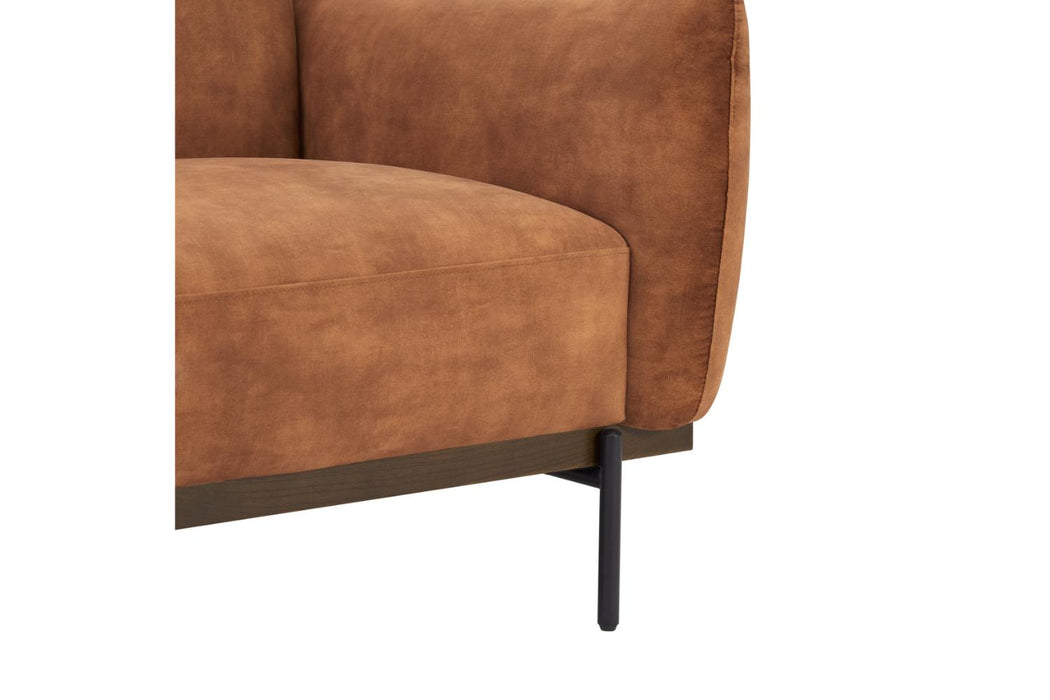 Abbey 3 Seater Sofa, Luxury Rustic Orange Velvet