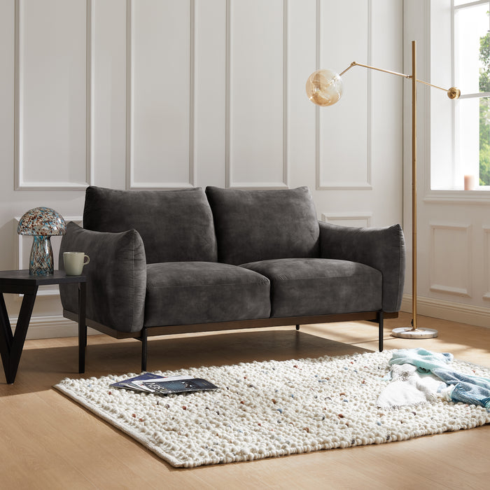 Abbey 2 Seater Sofa, Luxury Steel Grey Velvet