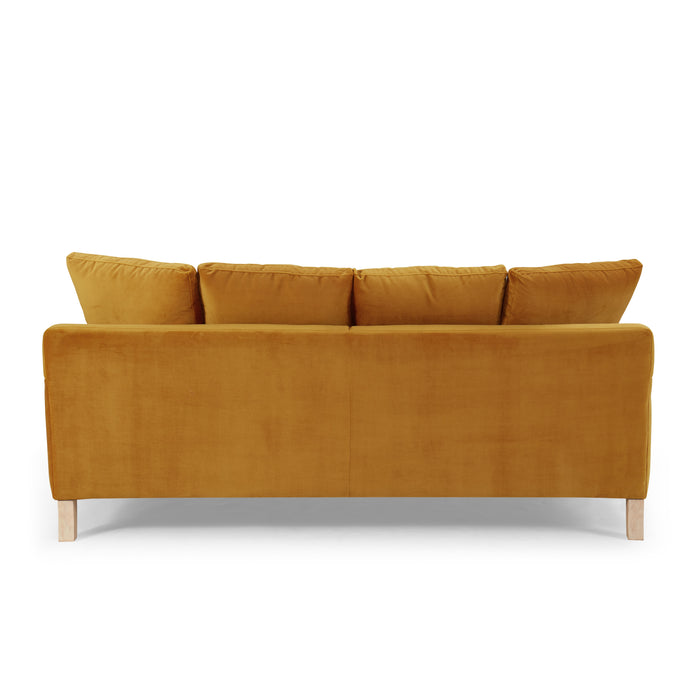 Covent 3 Seater Sofa With Scatter Back Cushions, Luxury Mustard Velvet