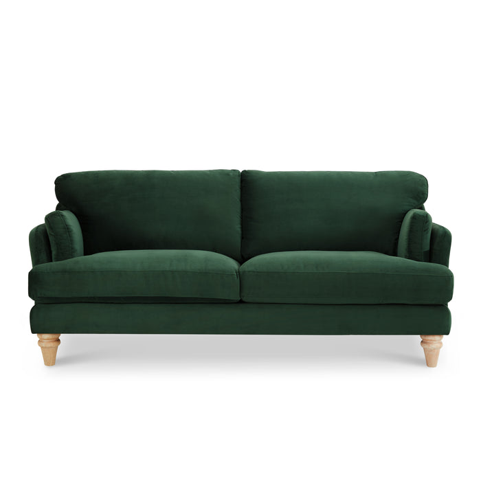 Regent 3 Seater Sofa, Luxury Dark Green Velvet