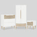 Stanley 3PC Bedroom Furniture Set - White and Oak, 2 Door Wardrobe Trio Set