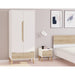 Stanley 3PC Bedroom Furniture Set - White and Oak, 2 Door Wardrobe Trio Set