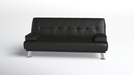 Montana Sofa Bed 3 Seater Faux Leather Sofabed, Black