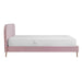 Clio Fabric Bed Frame - Plush Velvet King Size Bed, Pink
