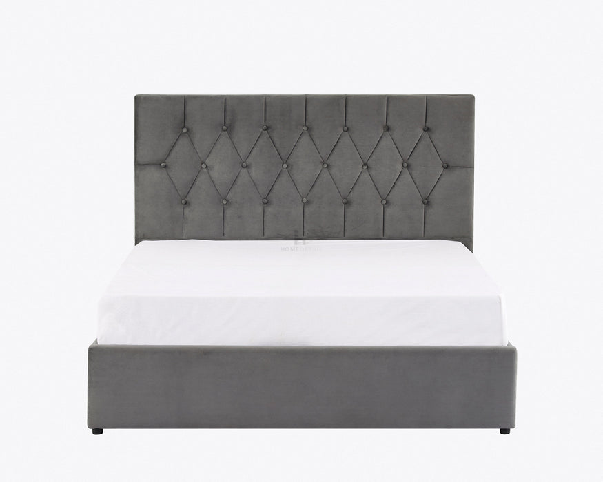 Moreno Fabric Ottoman King Bed Frame, Dark Grey Velvet
