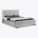 Arya Fabric Ottoman Double Bed with Storage, Silver Velvet