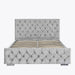 Arya Fabric Ottoman King Size Bed with Storage, Silver Velvet