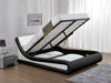 Galaxy Black/White Double King Size Ottoman Bed