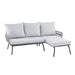 L Shape Garden Set in Grey with Wicker Rope Style with Coffee Table