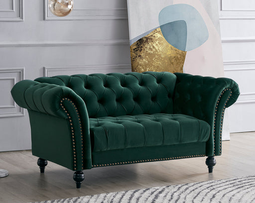 Mayfair Velvet Fabric 2 Seater Sofa, Green