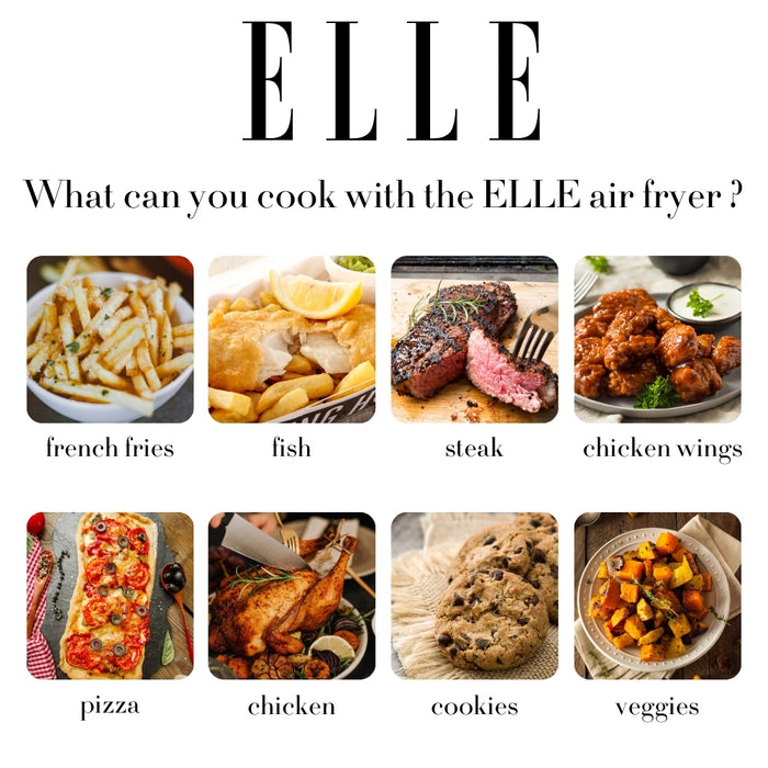 ELLE Air Fryer in Grey & Rose Gold, Triple Basket