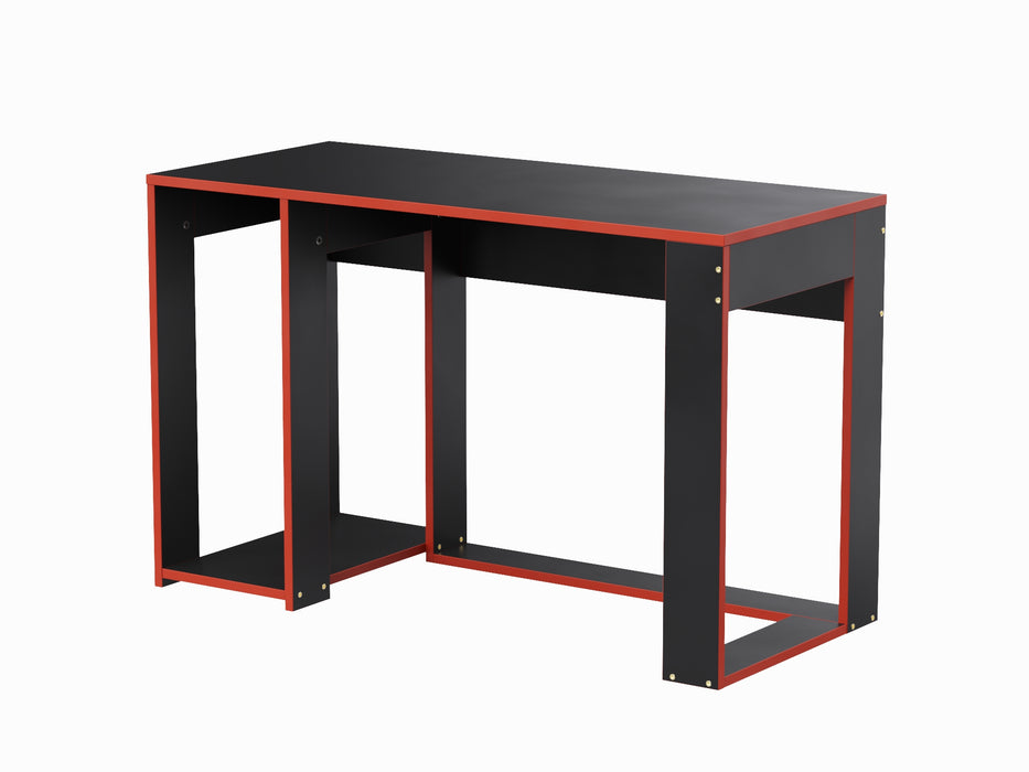 Ryker Gaming Desk Table, Black With Red Trim