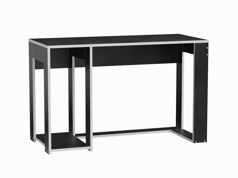 Ryker Gaming Desk Table, Black With Grey Trim