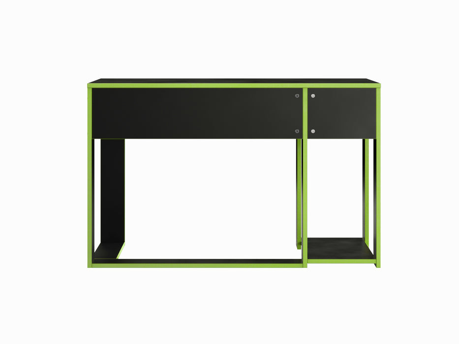Ryker Gaming Desk Computer Table Workstation, Black With Green Trim