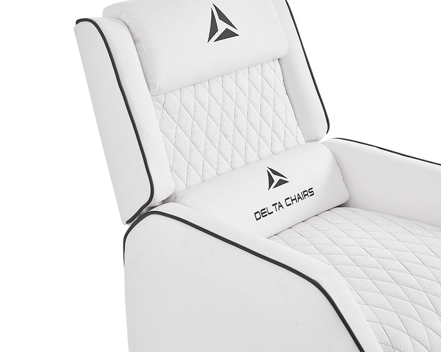 Delta Gaming Recliner Armchair with Footrest Office, Desk, Computer Chair for Gaming, White with Black Trim