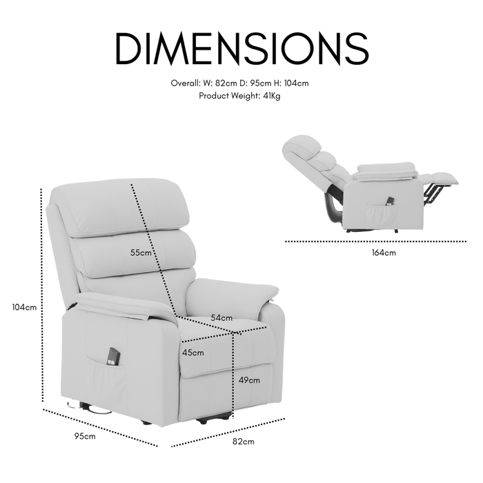 Blair Electric Recliner Lift And Tilt Riser Armchair Air Leather, Brown