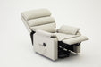 Blair Electric Recliner Lift And Tilt Riser Armchair Air Leather, Light Grey - reclined side view