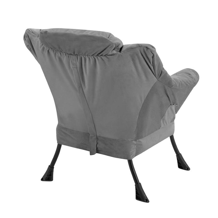 Mellow Lazy Chair, Grey Velvet