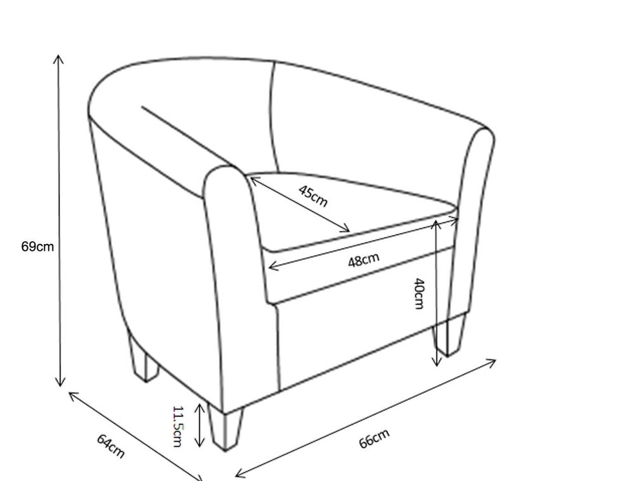 Accent Tub Chair, Grey Tartan Fabric