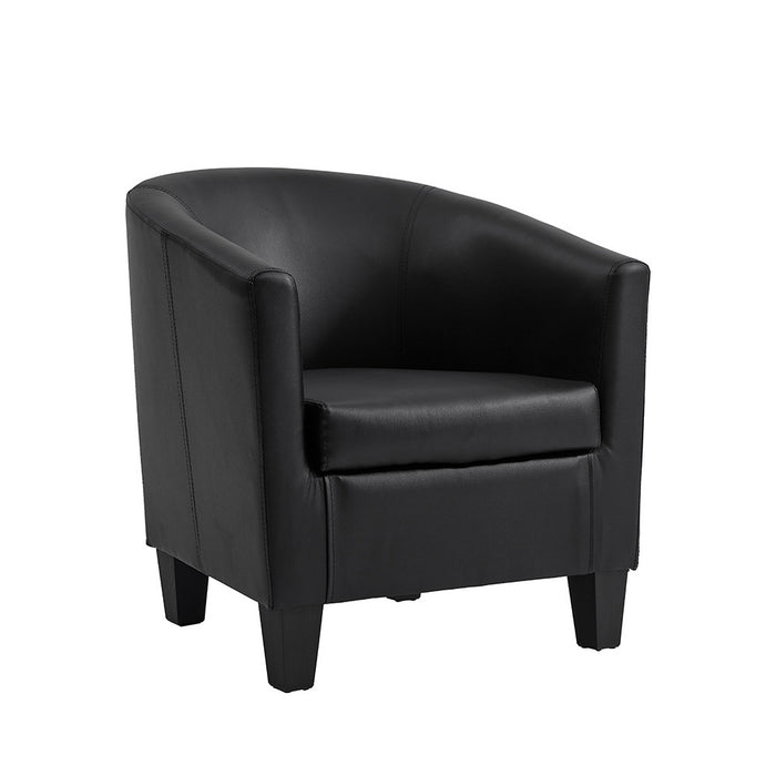 Accent Tub Chair, Black PU Leather