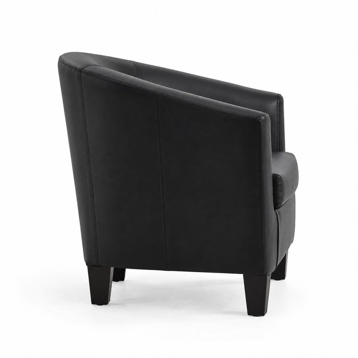 Canberra Accent Tub Chair, Black Faux Leather